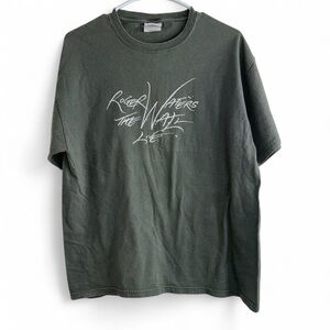 Hanes  Rodger waters Men's Graphic Tee in Olive Green
